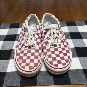 Vans Red and White Checkered Sneakers